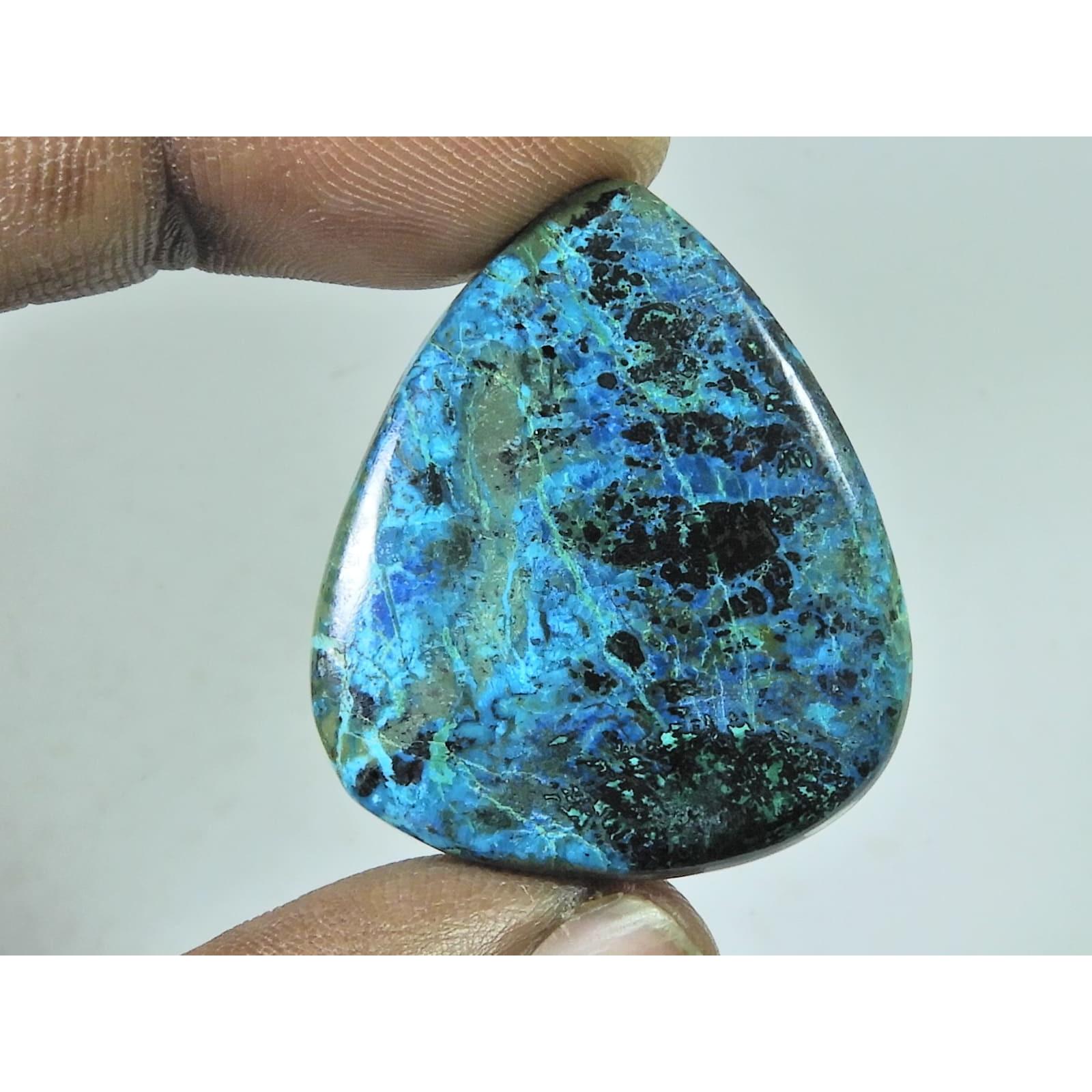 30X35X05 MM Natural Shattuckite Pear Cabochon Loose Designer Gemstone 52Cts. D-303