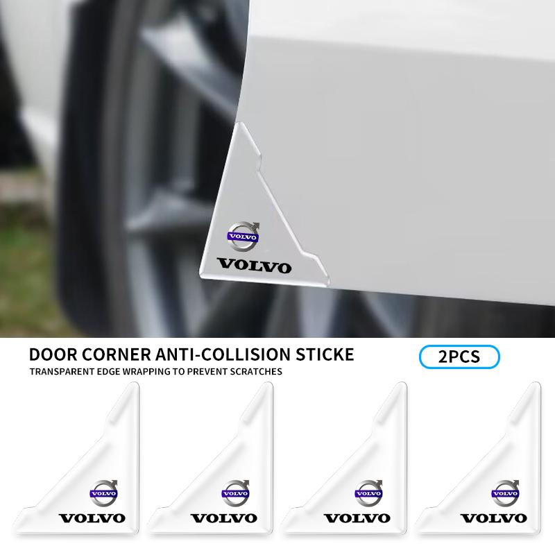 2PCS Transparent Car Door Corner Protector Covers Edge Guard Anti-Collision Scratch For Volvo Rdesign AWD C30 C70 S40 S60 S70