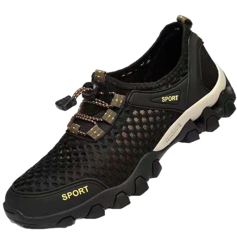 Summer men's shoes 2025 breathable mesh shoes wading shoes men's sports and leisure shoes Korean version trend mountaineering net single shoes