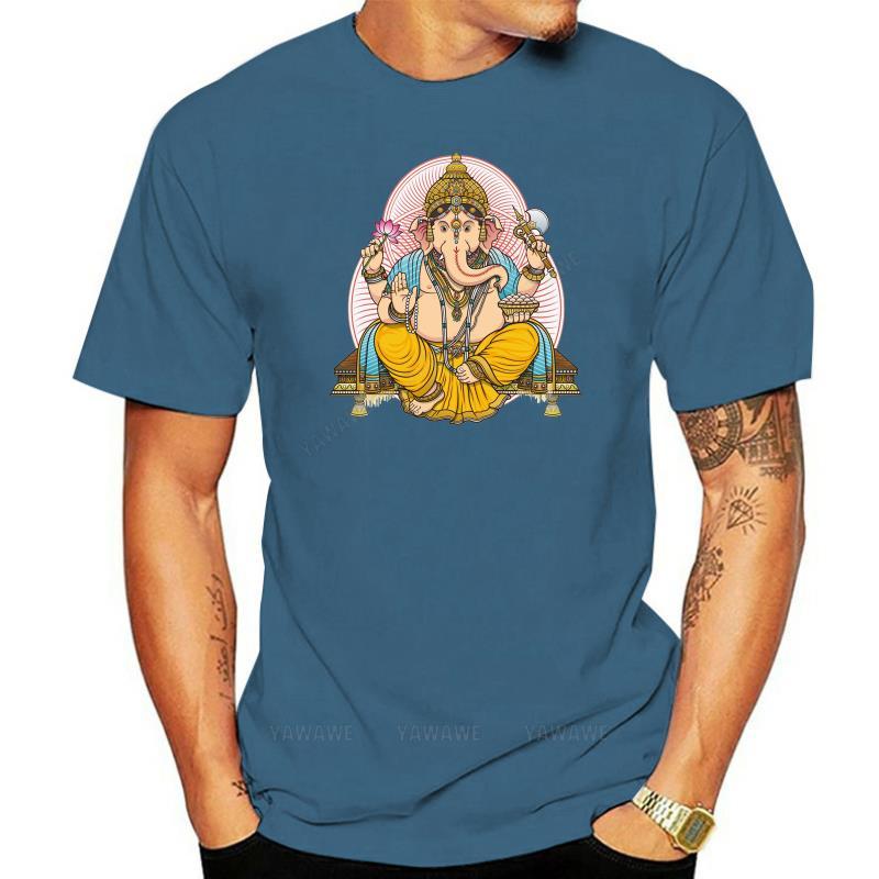 Cotton top Organnic vintage Ganesha Tee For Unisex New Top Design For Man casual TeeShirt man summer short sleeve brand tshirt