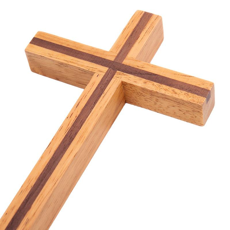 Wall Cross Home Decor Mysterious Simple Gift Durable Solid Rubber Wood Elegant Christian Style Craft Blessing Church