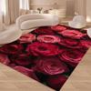 Blooming Rose Floral Living Room Area Rug Rose Rug for Girls Romantic Valentine Gift Flower Room Bedroom Home Decor Carpet