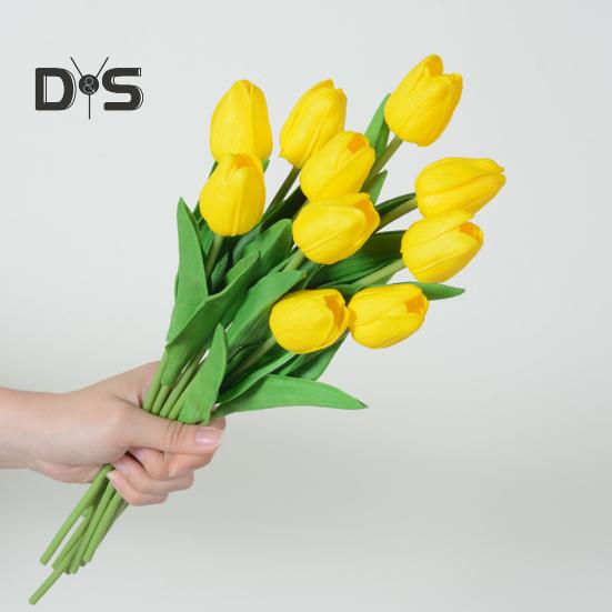 10 Stück künstliche Tulpen mit Stiel, realistisch, für Zuhause, Büro, Tischdekoration, Hochzeit, Kunstblumenzweig, künstliche Blumenarrangement, Dekoration, Foto