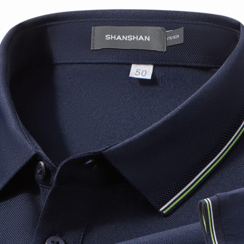 SHANSHAN Men's Mulberry Silk Blend Polo T-Shirt