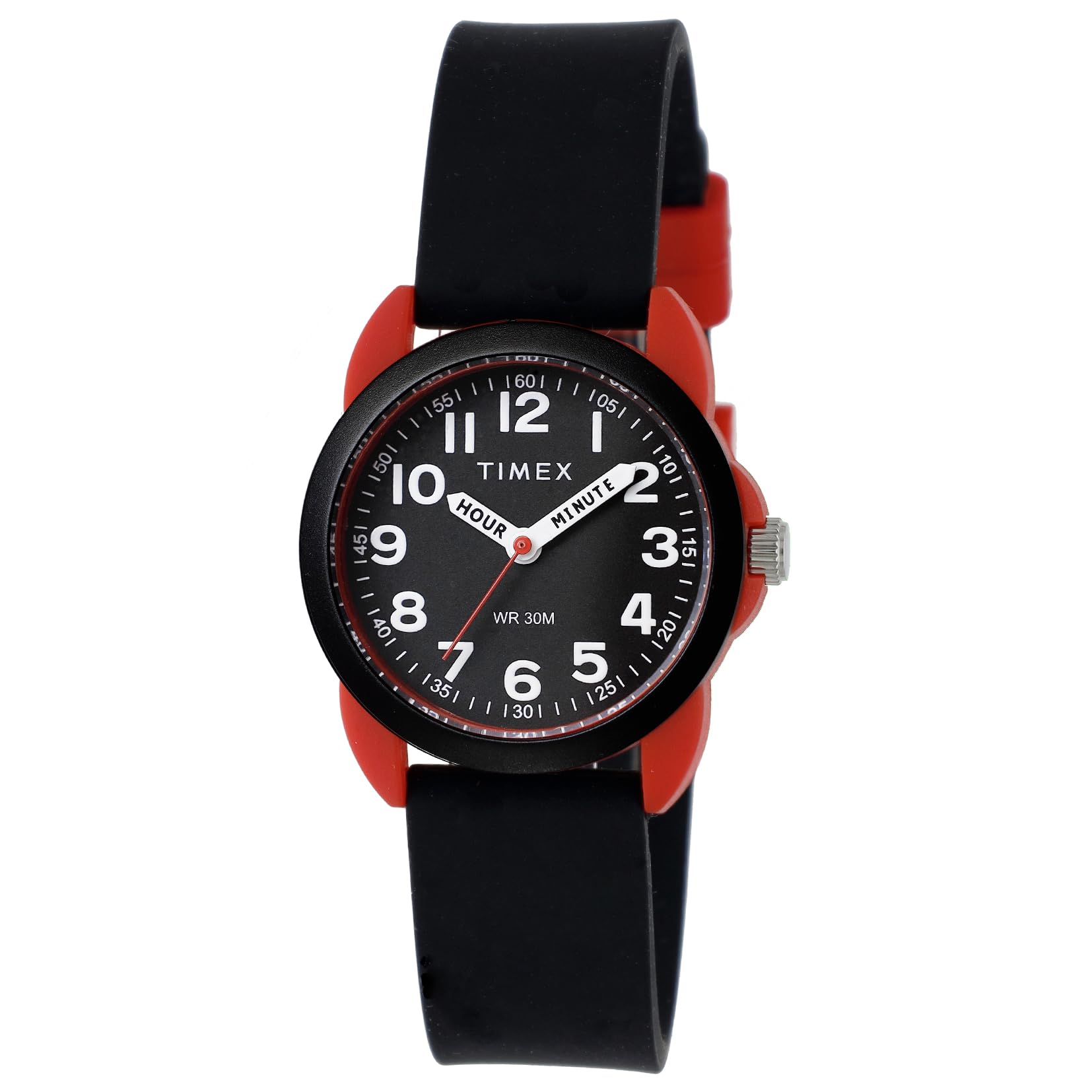 Кварцевые 30M Водонепроницаемые Акриловые Черные Унисекс [TIMEX] Детские Часы, Устойчивые, Циферблат, TW2W91900, [Оригинальные] чёрный