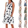 Summer Dresses For Women Loose Beach Vacation Casual Sleeveless V-neck Sundresses With Pockets Tank Dress