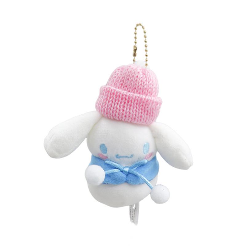Japanese Charming Winter Snowman Plush Toy Featuring Cinnamon Dog Charm Bag