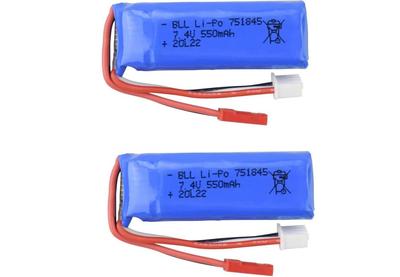 7.4V 550mAh 751845 Lithium Battery for Wltoys K969 K979 K989 K999 P929 P939 | High Capacity, Long Runtime | Safe & RC-Compatible, Blue