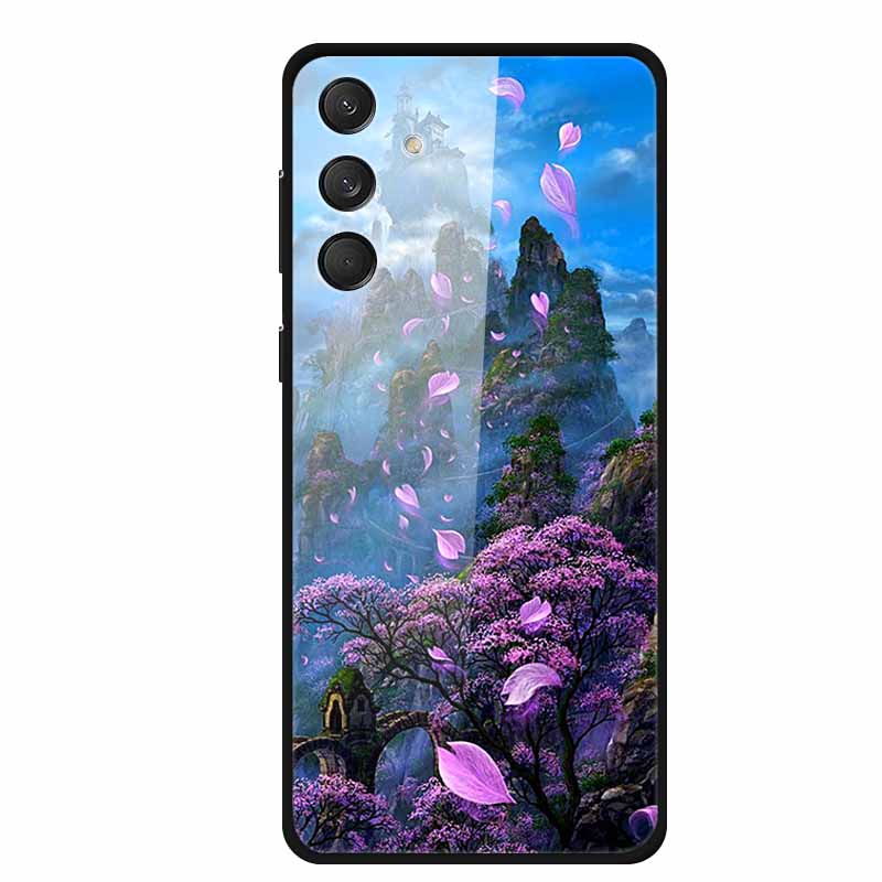 Tempered Glass Phone Cases for Samsung A16 Cases Space Print Hard Back Covers for Samsung Galaxy A16 4G 5G Shells Coque A16 2024