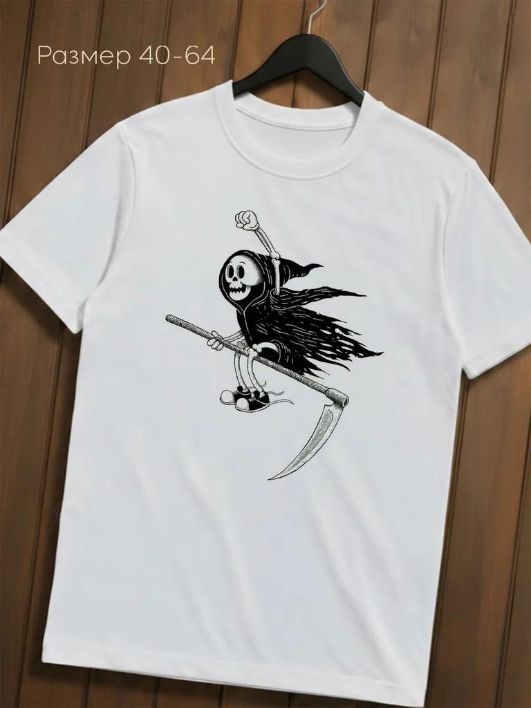 Grim Reaper with Scythe Print T-shirt