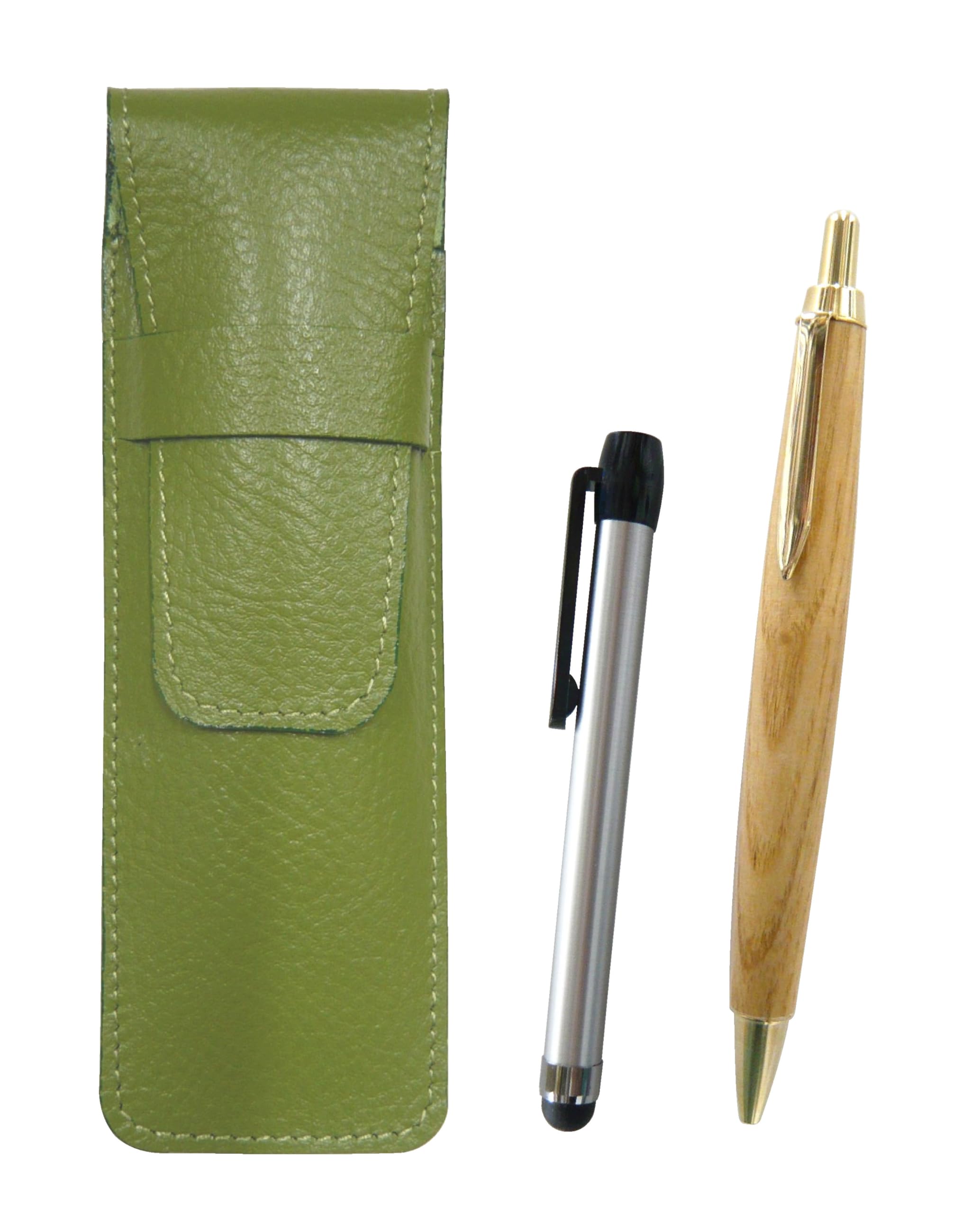 

Ручка из зернистой кожи светло-зеленого цвета, металлическая ручка с серебристым покрытием и стержень из клена, набор ретро шариковых ручек в футляре, SASKI-ALST-HS47S