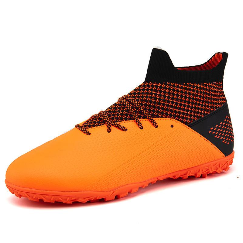 

Новые стильные футбольные тренировочные кроссовки с высоким верхом, дышащие, красочные спортивные футбольные бутсы для мужчин 43 оранжевый