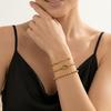 304L Stainless Steel 18k Gold‑plated Knot Beaded Bracelet Set Women Summer Beach Wear Adjustable Stackable Chain Jewelry Gift