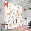 2pcs,2D Plane Printing Curtain Fabric Christmas Trees Snowflakes Deer Bauble (3) Versatile 100% Polyester (without Rod) Holiday