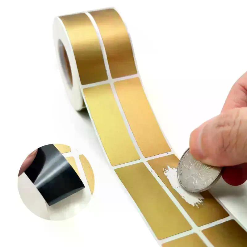 Reward Scratch Card Film Coated Stickers Gray Silver Gold Scratch Off Labels Diy Redemption Vouchers Scratched Stripe Card Film