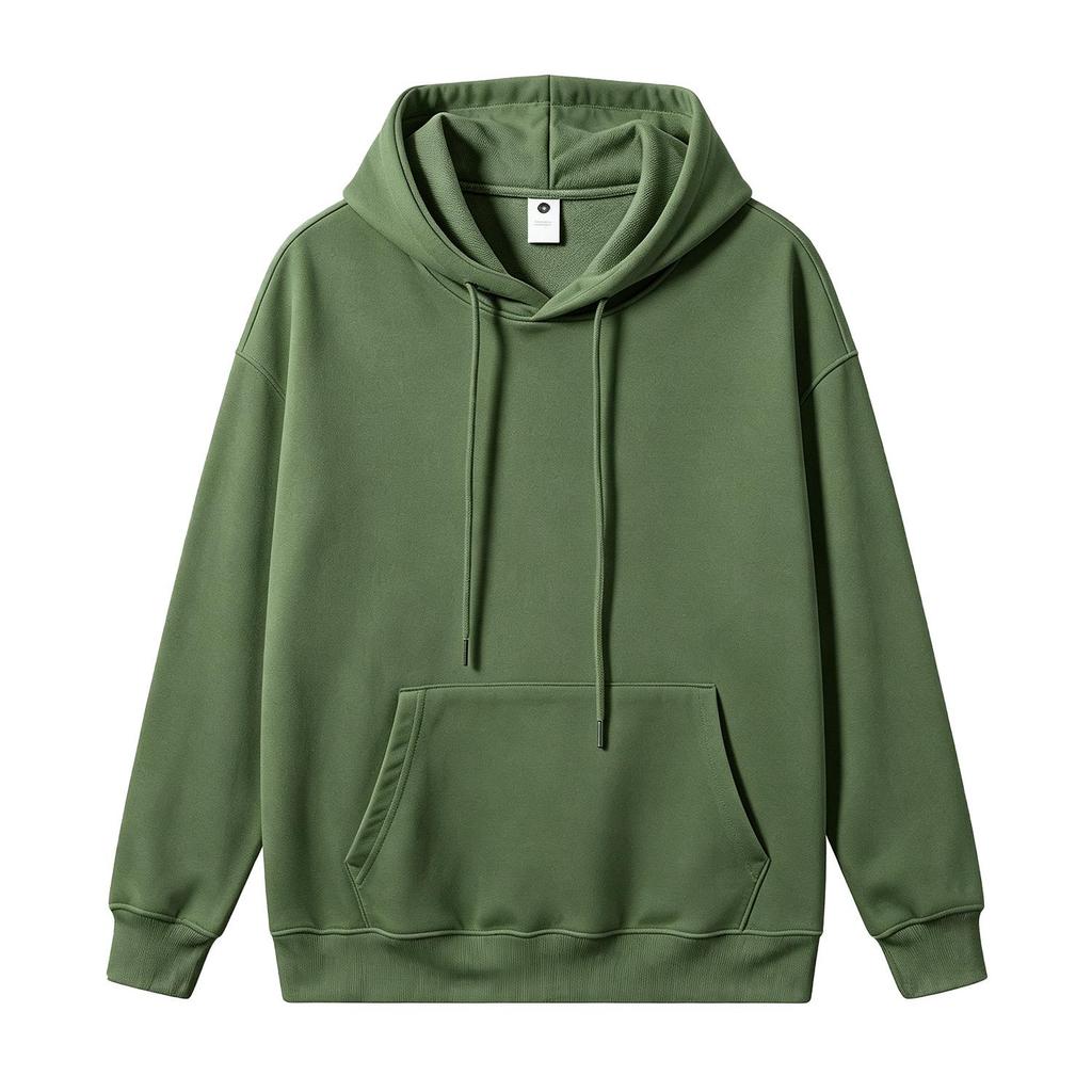Unisex Solid Color Hooded Sweatshirt - Loose Fit Long-Sleeve Top