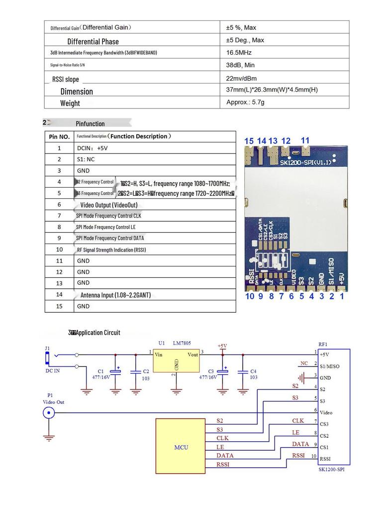 SK1200-SPI Open Source Video Transmitter & Receiver 1.2G/1.3G/1.7G/2.2G for Model Aircraft