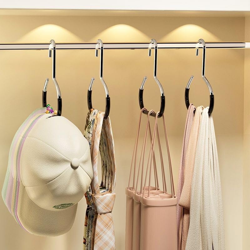 4 Pack Hat Organizer for Baseball Caps, Hat Rack for Caps Scar Handbag Stainless Steel Hat Hangers for Closet