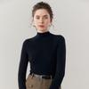 Velvet Seamless Slim-Fit Cashmere Sweater, Thin Knit, Half-High Neck, Skin-Friendly, Autumn/Winter Base Layer.