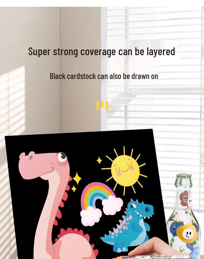 Vodotěsný a nepropíjející akrylový fix s měkkým hrotem pro děti - Vrstvitelná a omyvatelná vodová tužka pro výtvarnou výchovu na základní škole