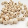 1~200pcs 4~50mm Solid Through-hole Wooden Ball Round Natural Wood Loose Big Hole Beads For DIY Crafts Woodcraft DIY Making
