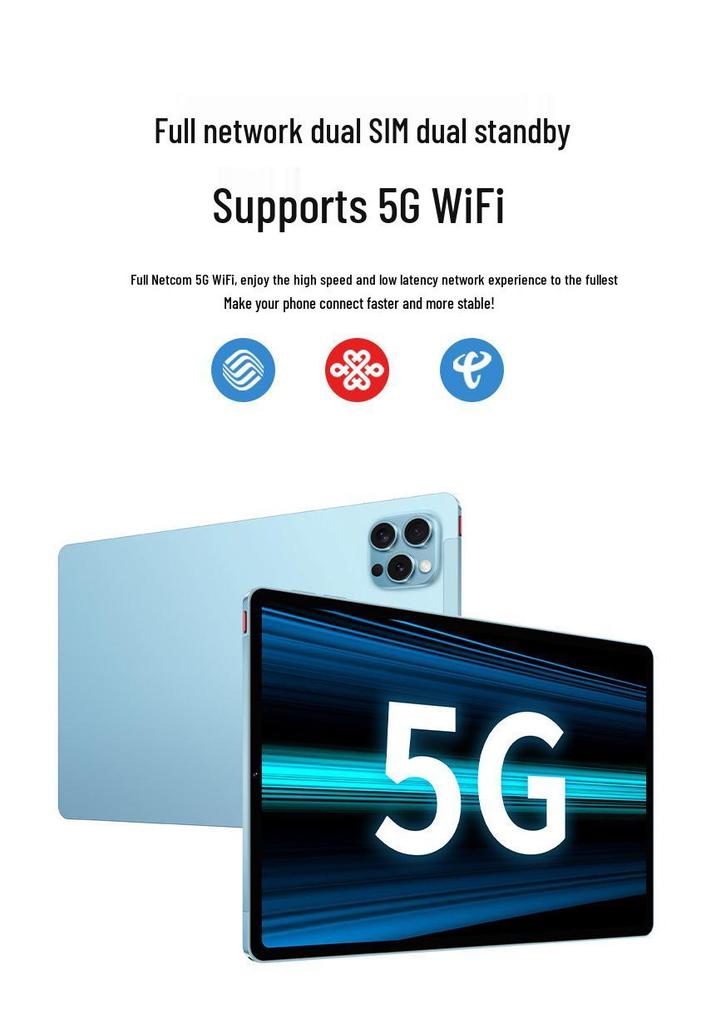 5G HD Full Screen Eye Protection Tablet for Students and Gaming