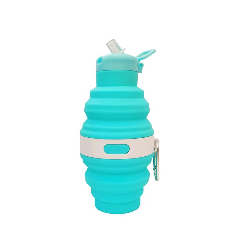 Reusable 475Ml Collapsible Water Bottles Retractable Portable Hiking Cups With Carabiner Silicone Folding Drink Cups Sport