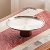 Portable Stainless Steel Tray for Dessert and Snacks Metal High Footed Fruit Display Plate Elegant Appetizer Platter