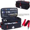 Travel-friendly dual-compartment first aid bag with large capacity, front organizer, and multiple carry styles