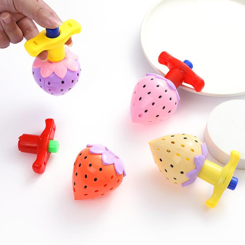 Strawberry Plastic Luminous Gyroscope Set For Kids Outdoor Toys Durable Gift