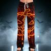 Women's Halloween Printed Drawstring Wide Leg Pants for Casual Sleepwear
