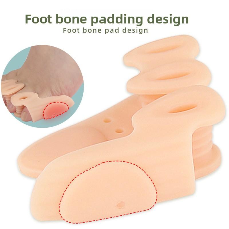 Trehåls tådelare, Hallux valgus-ortos för lilltån, Överlappande tår som klämmer ihop foten, Osynligt slitageskydd för tår