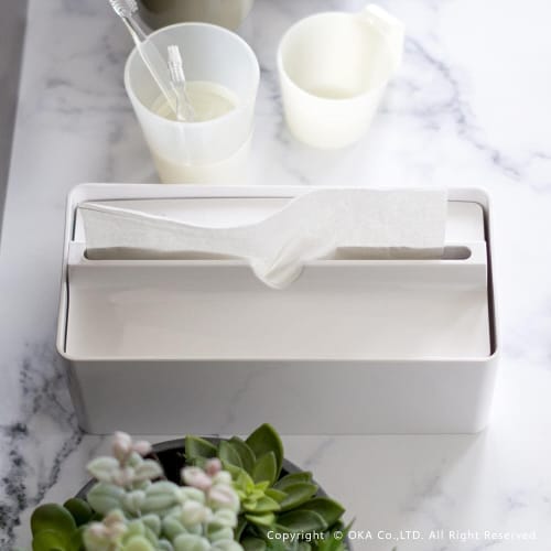 OKA fill+fit Paper Towel Case, Lip Type, White (Tissue Case)