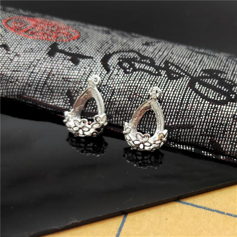 Water Drop Gemstone Setting Zinc Alloy Pendant Hairpin Ornament
