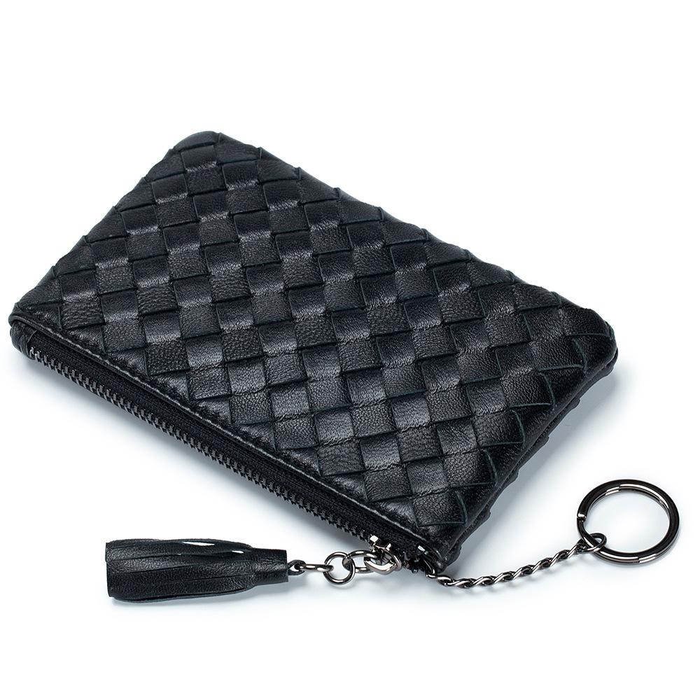 New short change bag, women's sheepskin woven small and ultra-thin small wallet, men's money bag storage bag, high-end sense