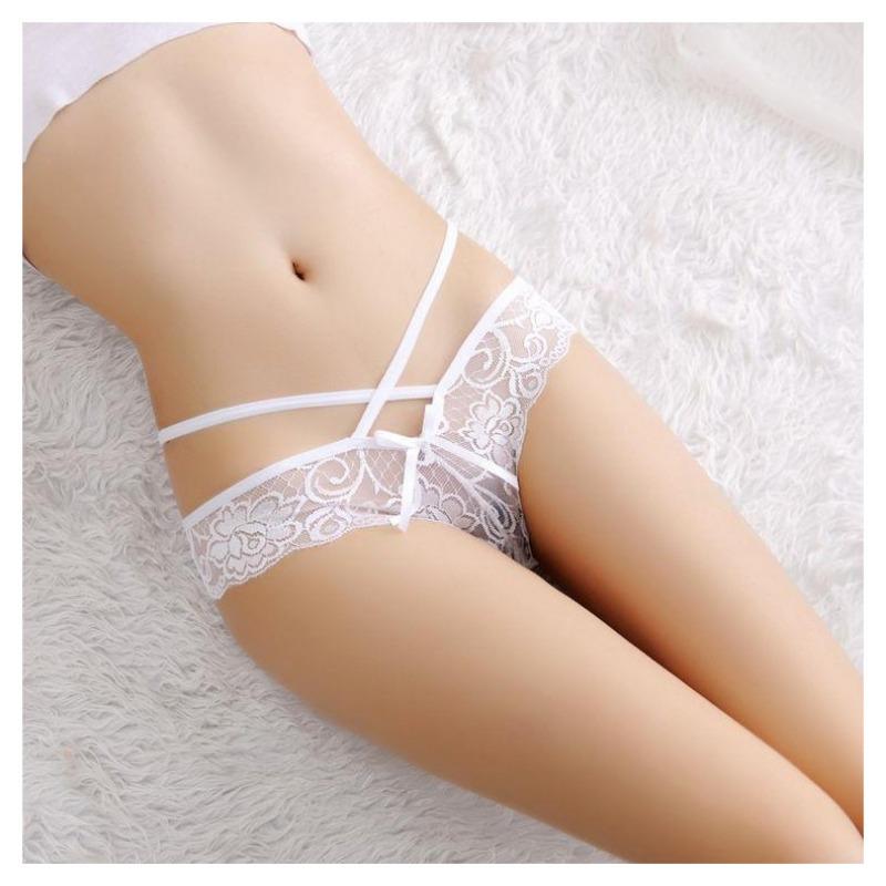 Plus-size Sexy Thong Women's Panties Seamless Cross Lace Hollow Breathable Sexy Women's Underwear
