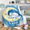 Celestial Bodies The Moon And Elephants Customize Your Name Blanket Warm Comfortable And Soft Blankets Are Suitable For Home Lunch Break Blanket
