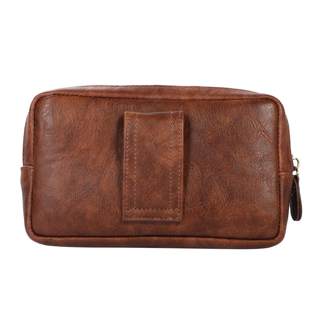 Luxury Zipper Wallet Leather Men Waist Bag Bum Pack Business Travel Purse Phone Belt Clip Case For Samsung iPhone Xiaomi Huawei Holster Pouch