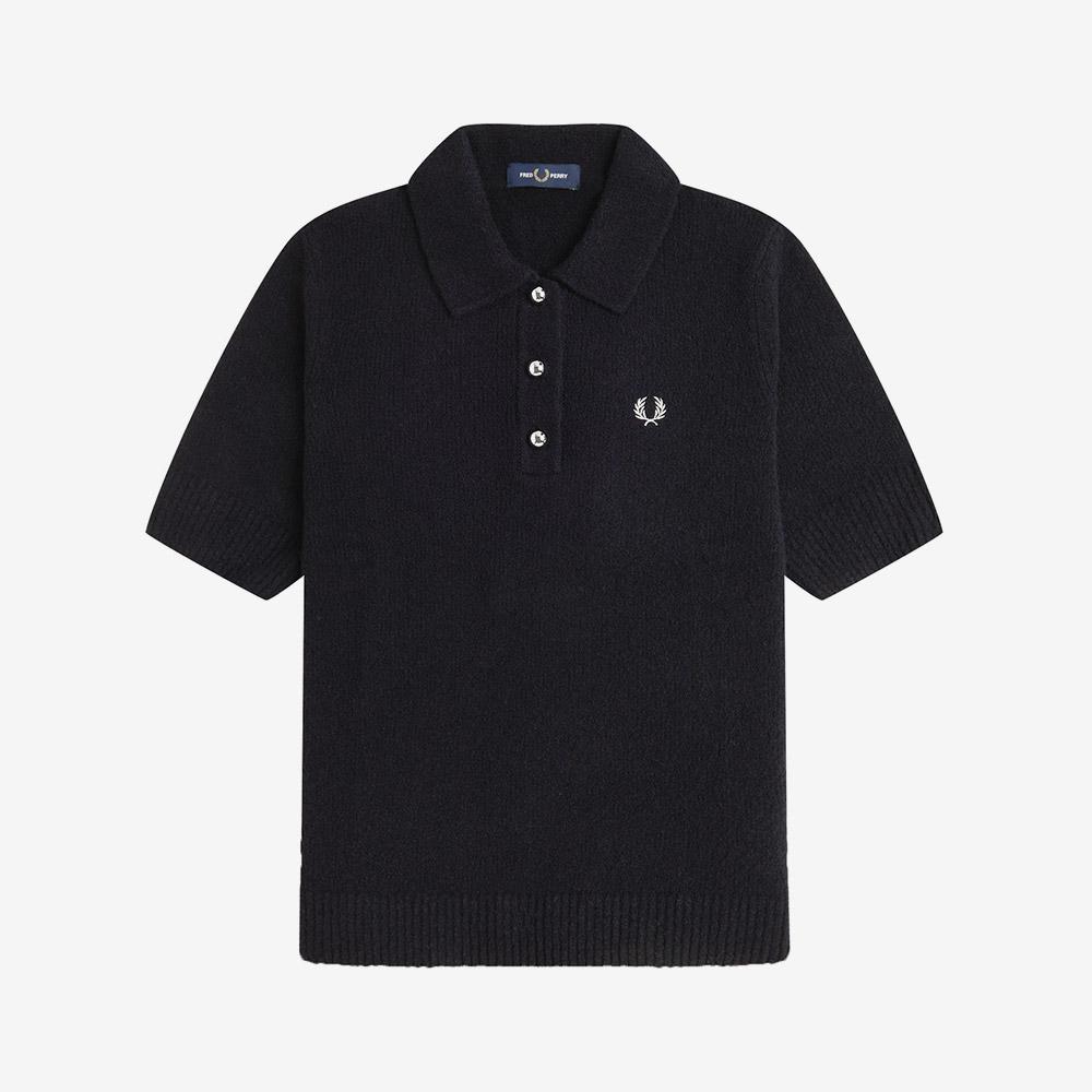 Fred Perry [Womens] Textured Knit Shirt - Black Afpf2531113-102