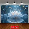 2D mystische weiße Lotusblume auf Wasserhintergrund