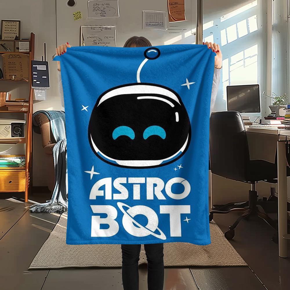 1PC ASTRO BOT Patterned Flannel Blanket Suitable For All Seasons for Home Decor Warmth and Comfort Gifts Holiday Present
