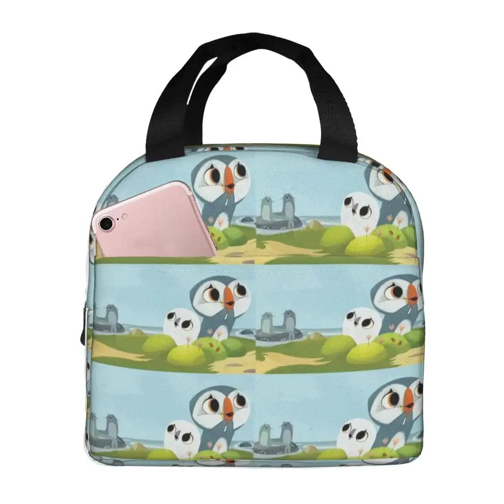 Puffin Rock und neue Freunde Isolierte Lunchtasche für Damen Kinder Tragbare Lebensmittelboxen Thermische Lunchbox Tragetasche