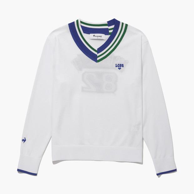 LECOQ GOLF Women'S V-Neck Contrast Sweater (Gq222Lkp41)