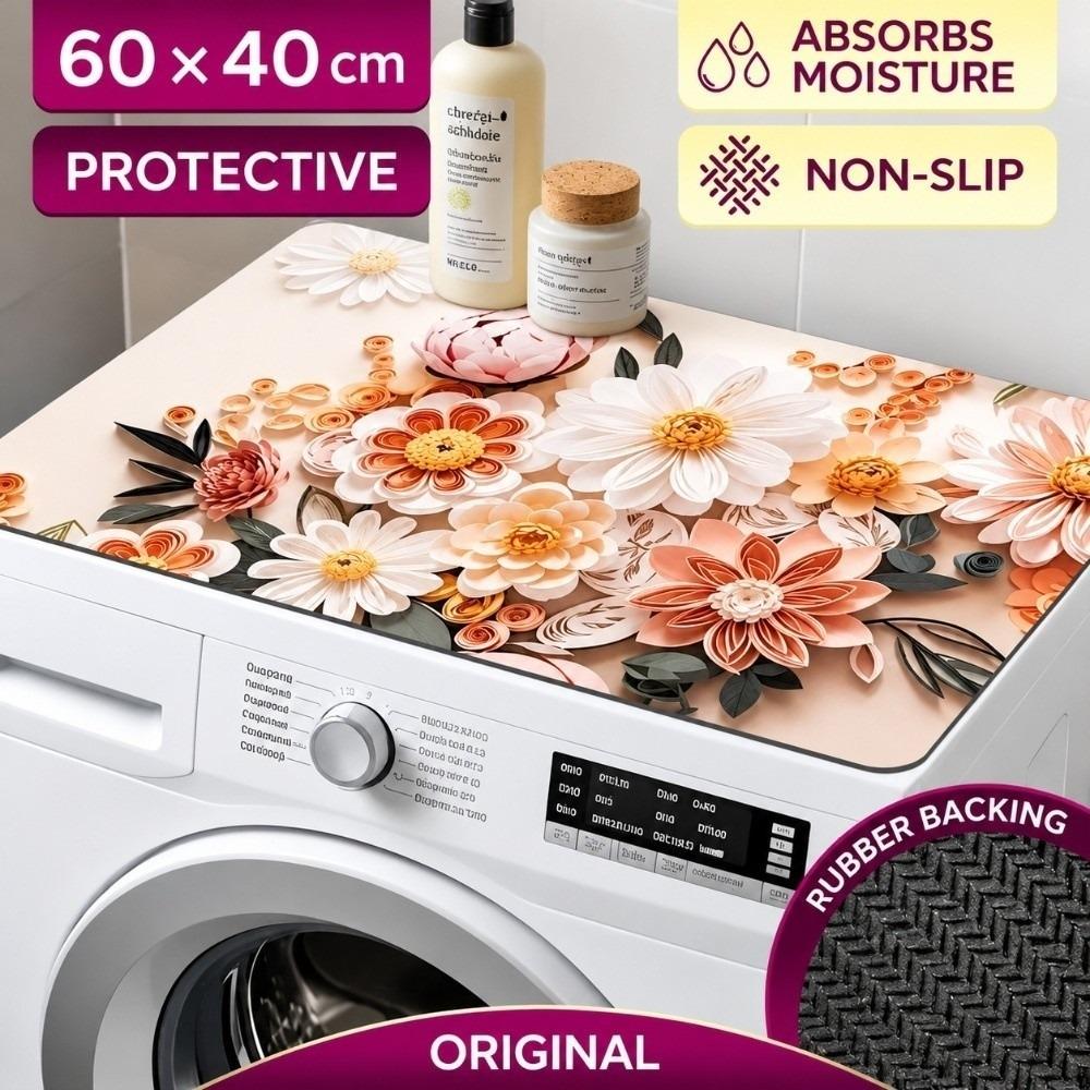 Absorbent Washing Machine Top Protector Pad Non Slip Bathroom Carpet Home