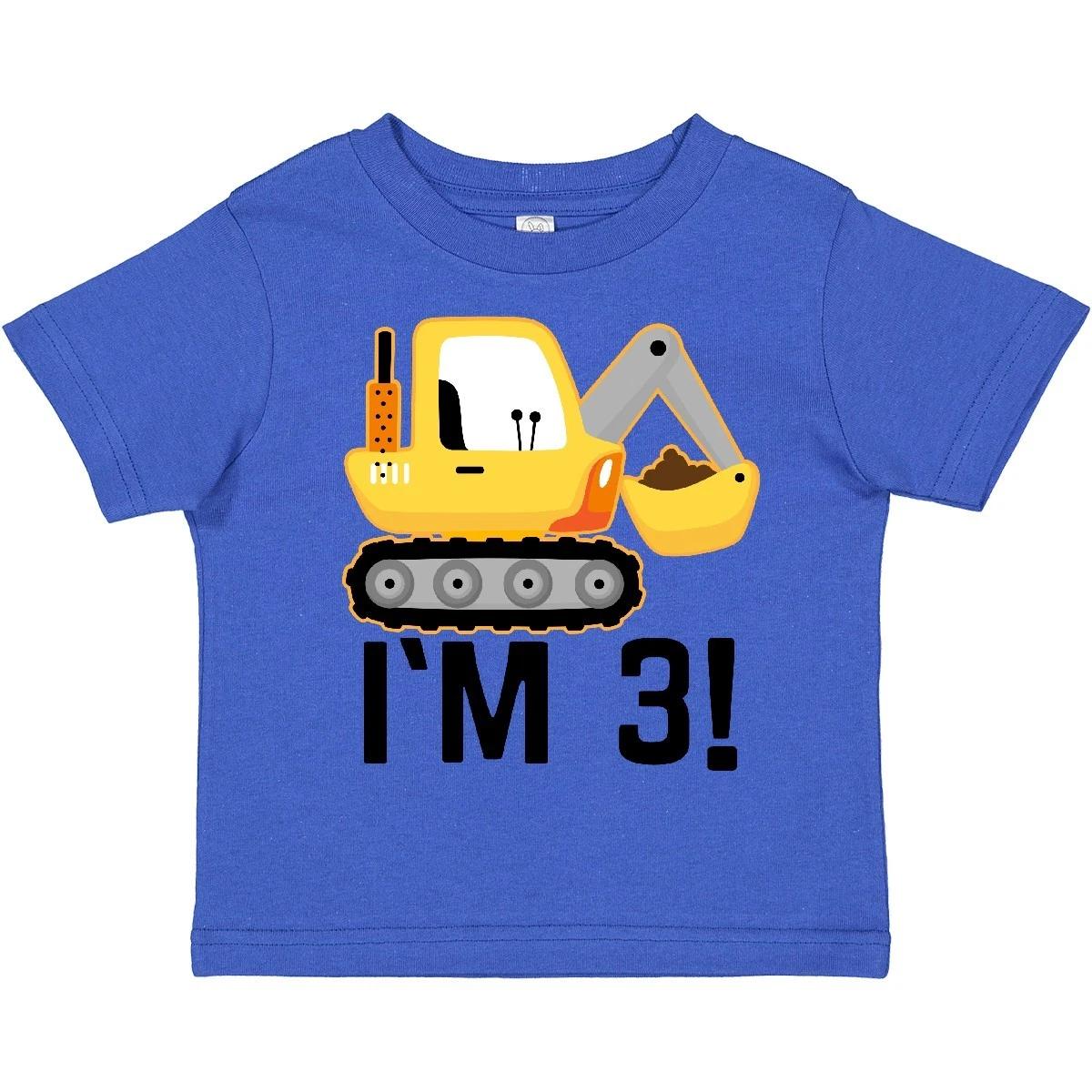 Inktastic 3rd Birthday Construction Party Boy Outfit Toddler kids boys T-Shirt Three Boys 140