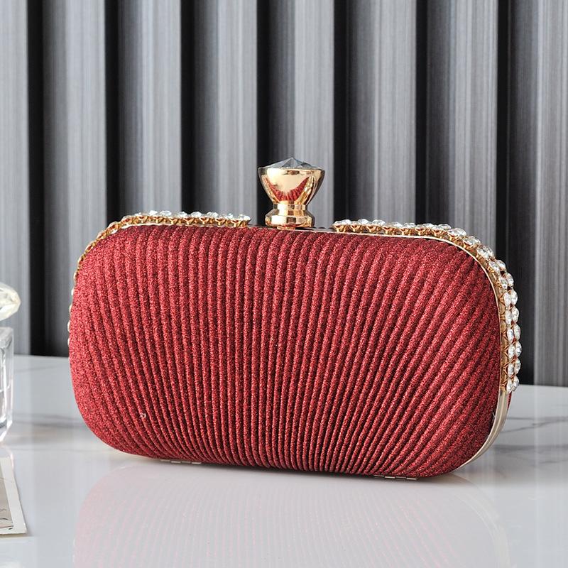 Red Small Bag for Women Diamond Border Dtripe Purse Evening Cluth Bags Luxury Designer Handbags Phone Crossbody Shoulder Wallets