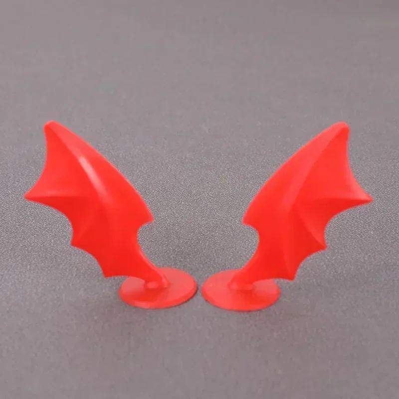 2-1pcs Short Devil Horns Helmet Decorative Sticker Motorcycle Bike Helmet Shape DIY Rubber Decorative Headgear Accessories