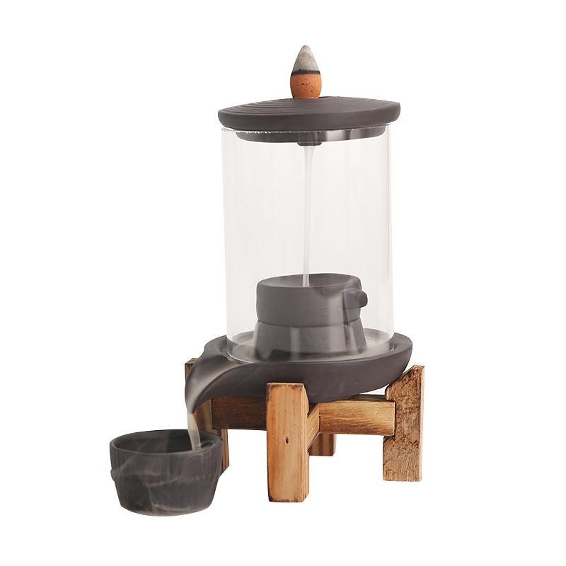 Retro Zen Backflow Incense Burner - Sandalwood & Agarwood Decorative Piece
