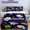 3PC Custom Name Space Friends Adventure Bedding Set Duvet Cover Closure Includes 1 Duvet Cover & 2 Pillowcases for Bedroom