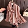 Brand Women Silk Scarf Female Stripe Foulard Femme Pashmina Shawls And Wrap Big Size Scaves Beach Towel Bandana Muslim Hijab